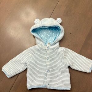 Little Me Blue Star Print Baby Sweater Jacket 9 Months